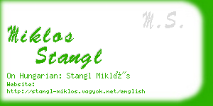 miklos stangl business card